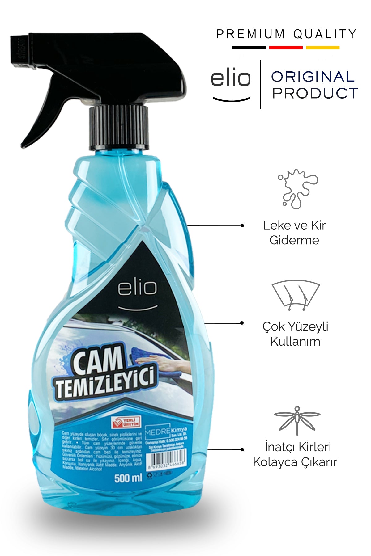 Elio Cam temizleyici Parlatıcı Sprey 500ml