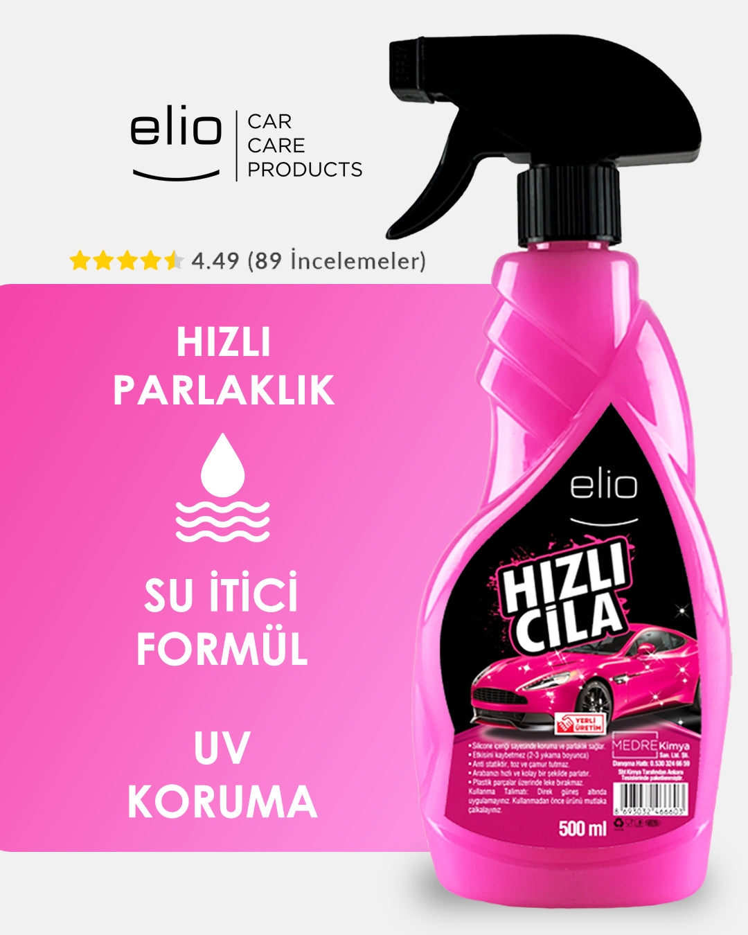Medre Shop™ Elio Pro Oto Bakım Seti Profesyonel 15’li Paket 4 Hediye