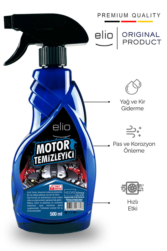 Elio Motor Temizleyici 500ml Sprey İLK GÜN PARLAKLIĞI